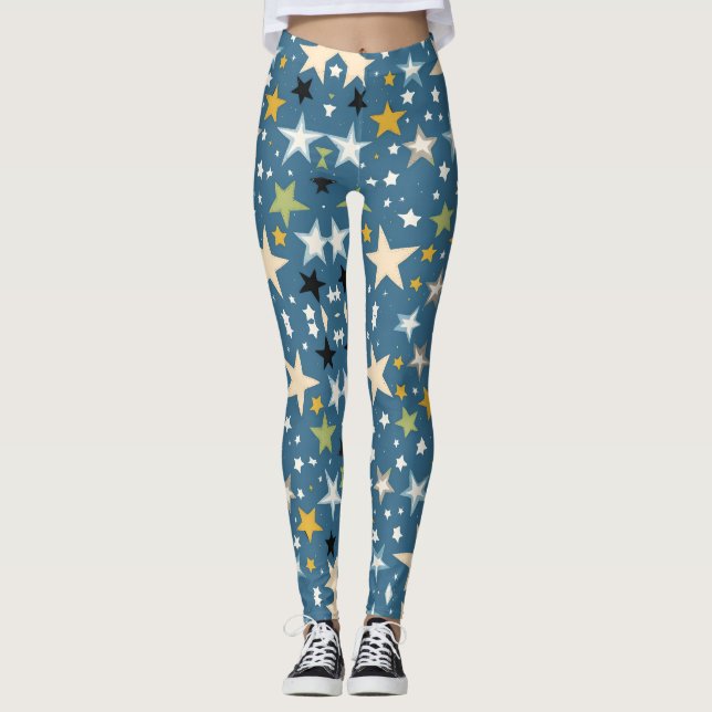 Legging Padrão de Céu de Estrelas (Frente)