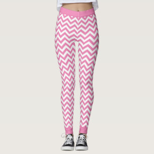 Legging Padrão De Cevon Branco E Rosa claro