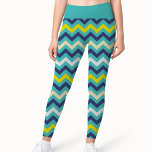 Legging Padrão de Chevron Amarelo Verde Azul Zigzag Bonito<br><div class="desc">Zigzag Blue Yellow Chevron Padrão Bonito Leggings . Estas leggings elegantes apresentam um lindo padrão amarelo azul verde-amarelo-chevron. Estas leggings bonito são projetadas para fazer uma declaração com seu padrão cevron cativante, com sombras vibrantes do amarelo verde azul. Estas leggings bonito elegantes com padrão design impressão Azul Verde-Amarelo-Verde-Chevron são a...</div>