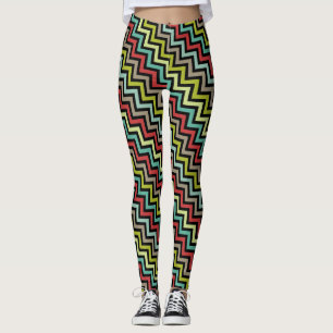 Legging Padrão de Chevron Colorido Socialite