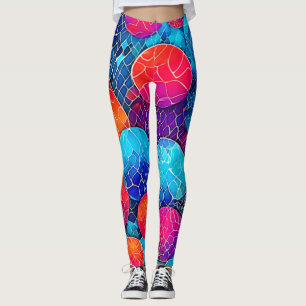 Legging Padrão de Círculo Vibrante