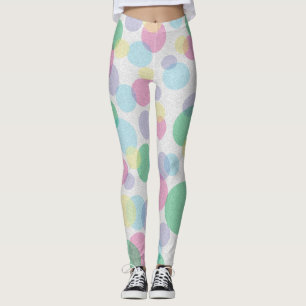 Legging Padrão de círculos coloridos