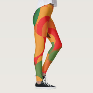Legging padrão de círculos coloridos