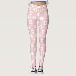 Legging Padrão de Círculos Rosa