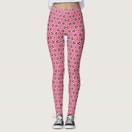Legging Padrão de Círculos Rosa