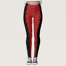 Legging Padrão de Círculos Vermelhos Socialite