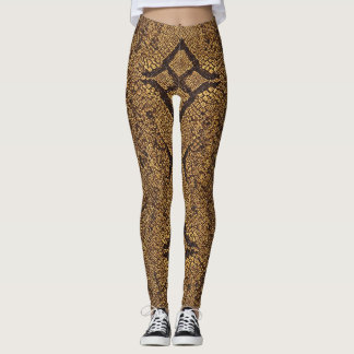 Legging Padrão de Cobra com suporte de diamante