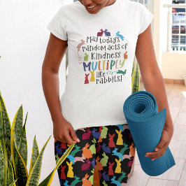 Legging Padrão de Coelho Correspondente a Preto