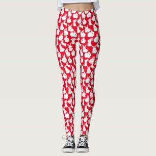 Legging Padrão de coelhos brancos 01.bw