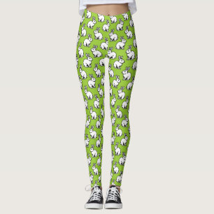 Legging Padrão de coelhos - Preto e Branco com Grn marcian