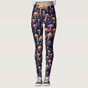 Legging Padrão de Cogumelos