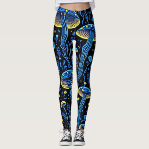Legging Padrão de Cogumelos