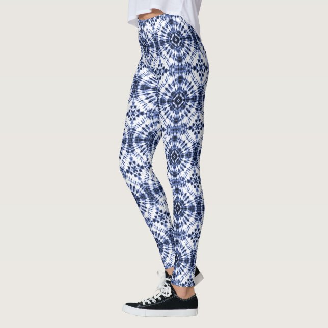 Legging Padrão de coloração azul escura (Esquerda)