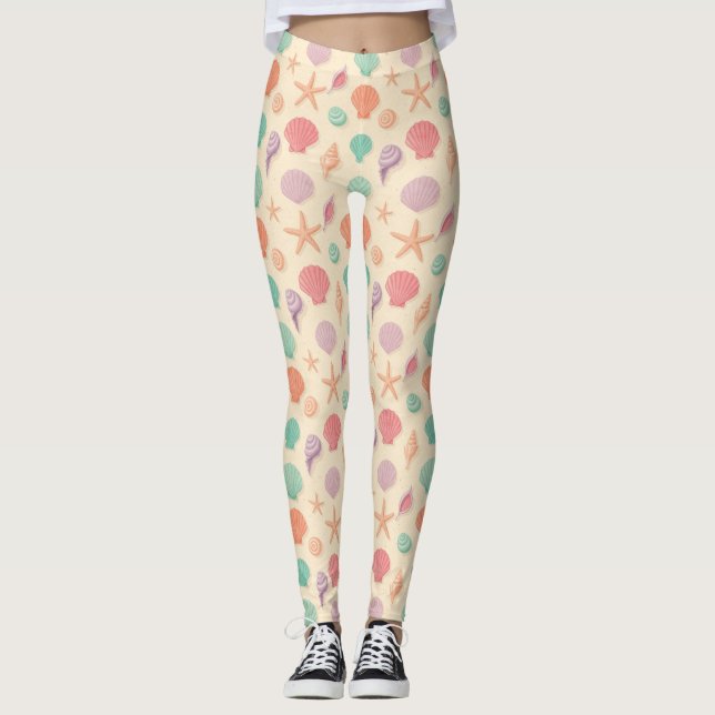 Legging Padrão de Concha Costeira (Frente)