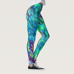 Legging Padrão de Concha de Abalone Paua da Nova Zelândia