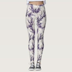 Legging Padrão de cor d'água da costa da lavanda russa