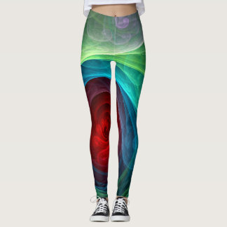 Legging Padrão de cor de Abstrato de arte flexível de temp
