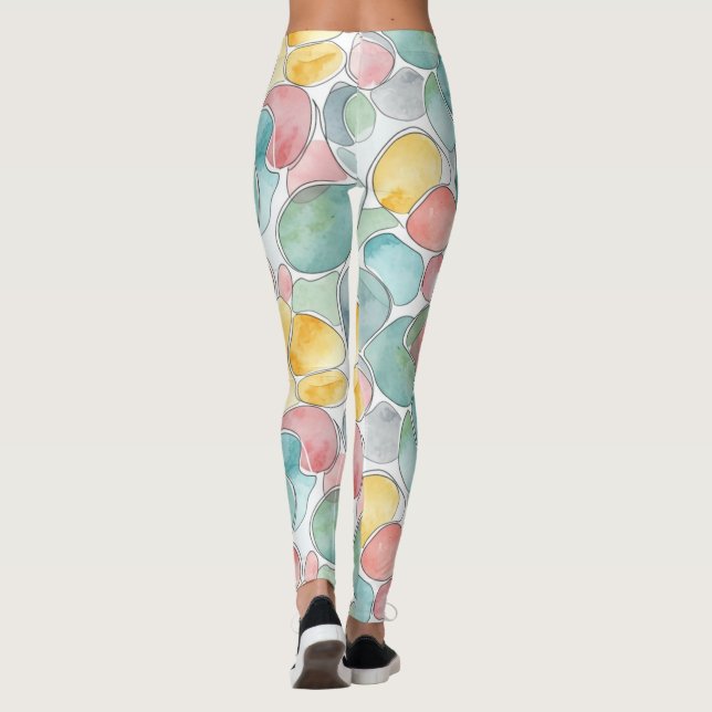 Legging Padrão de cor de água (Verso)