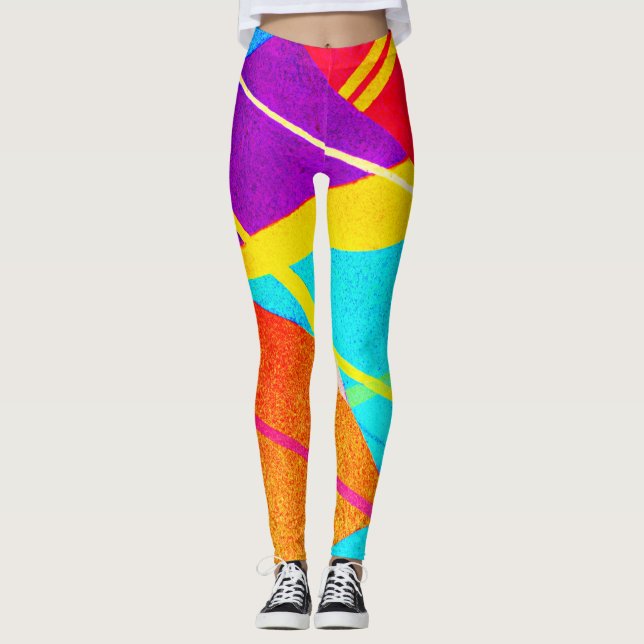 Legging Padrão de cor expressivo (Frente)