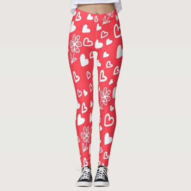 Legging Padrão de coração (Frente)