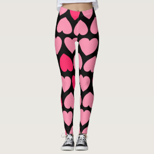 Legging Padrão de coração com coração sorrindo