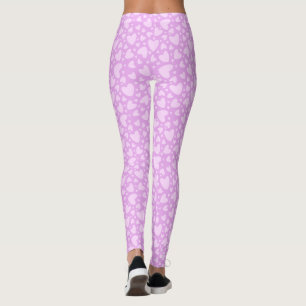 Legging Padrão de Coração Rosa