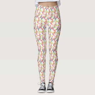 Legging Padrão de Corações Abstratos Sobrepostos