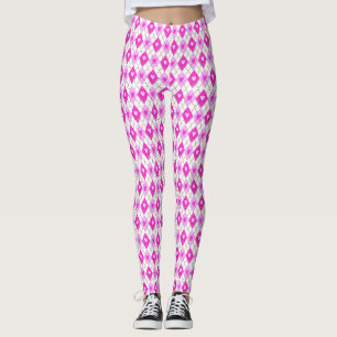 Legging Padrão de Corações de Ouros Rosa Argyle