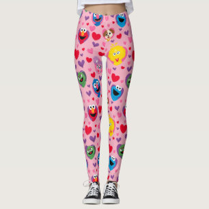 Legging Padrão de Corações do Namorados da Rua Sésame