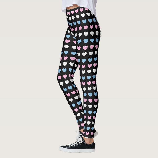 Legging Padrão de Corações Transgêneros (Esquerda)