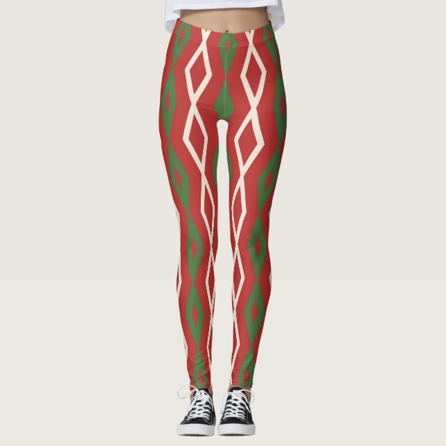 Legging Padrão de Cores de Natal (Frente)