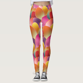 Legging Padrão de Cores de Primavera com Gradiente de Folh
