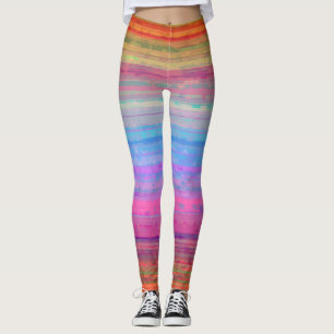Legging Padrão de cores neon retrô