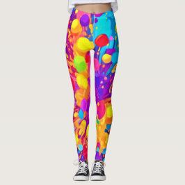 Legging Padrão de cores vibrante