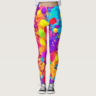 Legging Padrão de cores vibrante