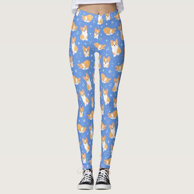 Legging Padrão de Corgi Cute (Frente)
