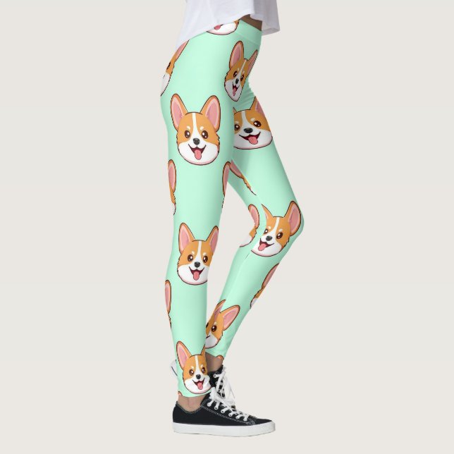 Legging Padrão de Corgi Fofinho Amante de Cachorro (Direita)