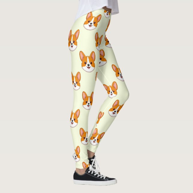 Legging Padrão de Corgi Fofinho Amante de Cachorro (Direita)