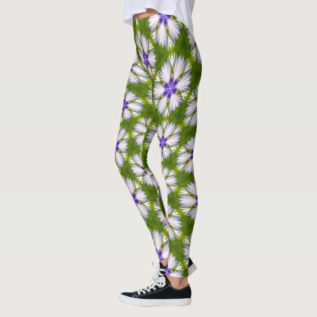 Legging Padrão de Cornflorins Branco (Esquerda)
