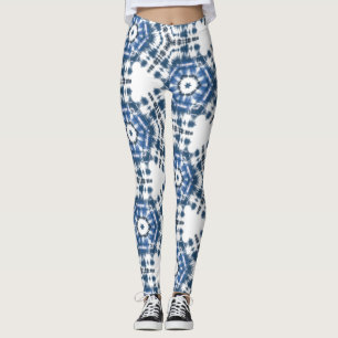 Legging Padrão de Coroa Azul do Shobori Moderno