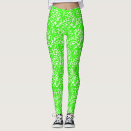 Legging Padrão de Crayon do verde limão