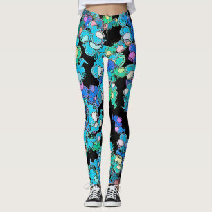 Legging Padrão de Dança de Criaturas Cromáticas