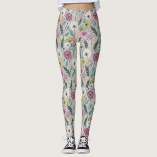 Legging Padrão de Dandelion e Foliage Insoltos