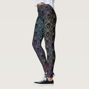 Legging Padrão de Deco de Arte Colorida Moderno Elegante