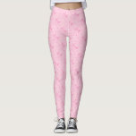 Legging Padrão de desenho da mão dos Arcos cor-de-rosa coq<br><div class="desc">Pernas de cochete e chicho com ilustração desenhada à mão de arcos e corações cor-de-rosa.</div>