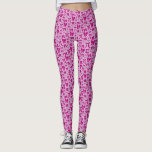 Legging Padrão de desenho da mão dos Arcos magenta coquete<br><div class="desc">Cochetes e leggings brancas com ilustração desenhada à mão de arcos magenta e corações.</div>