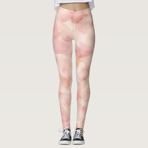 Legging Padrão de Design Abstrato Moderno Rosa Suave