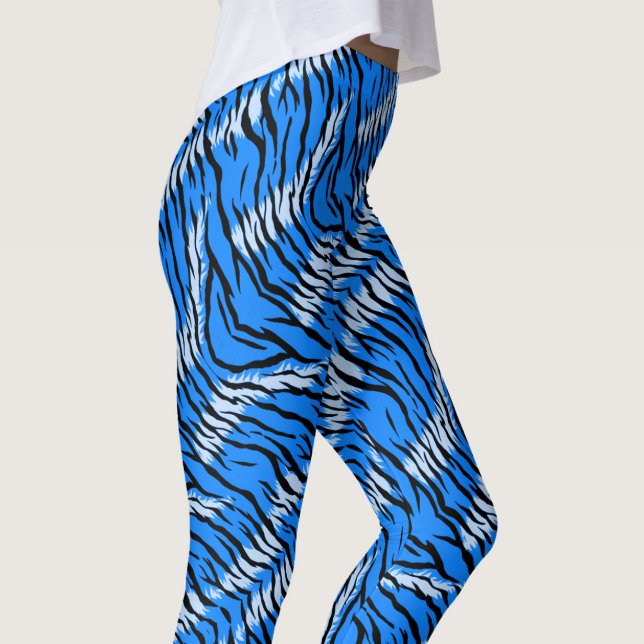 Legging Padrão de Design de Pele de Tigre Azul  (Criador carregado)
