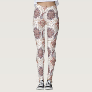 Legging Padrão de Design Espiritual Mandala Floral Elegant