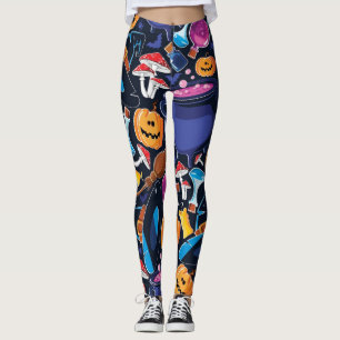 Legging Padrão de Dia das Bruxas